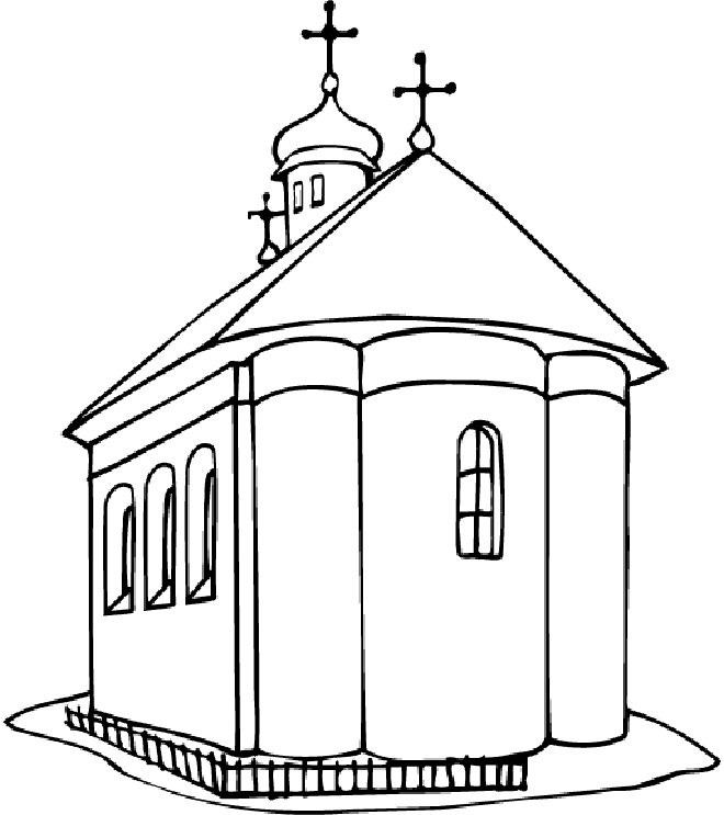 Dessin à colorier: Église (Bâtiments et Architecture) #64340 - Coloriages à Imprimer Gratuits