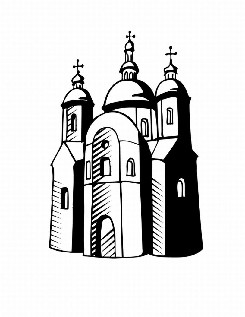 Dessin à colorier: Église (Bâtiments et Architecture) #64417 - Coloriages à Imprimer Gratuits