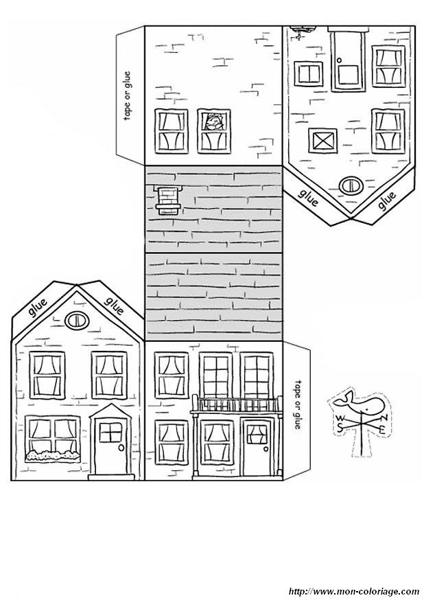Dessin à colorier: Maison (Bâtiments et Architecture) #64714 - Coloriages à Imprimer Gratuits