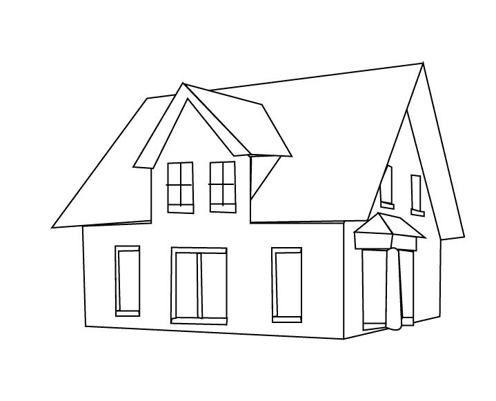 Dessin à colorier: Maison (Bâtiments et Architecture) #64738 - Coloriages à Imprimer Gratuits