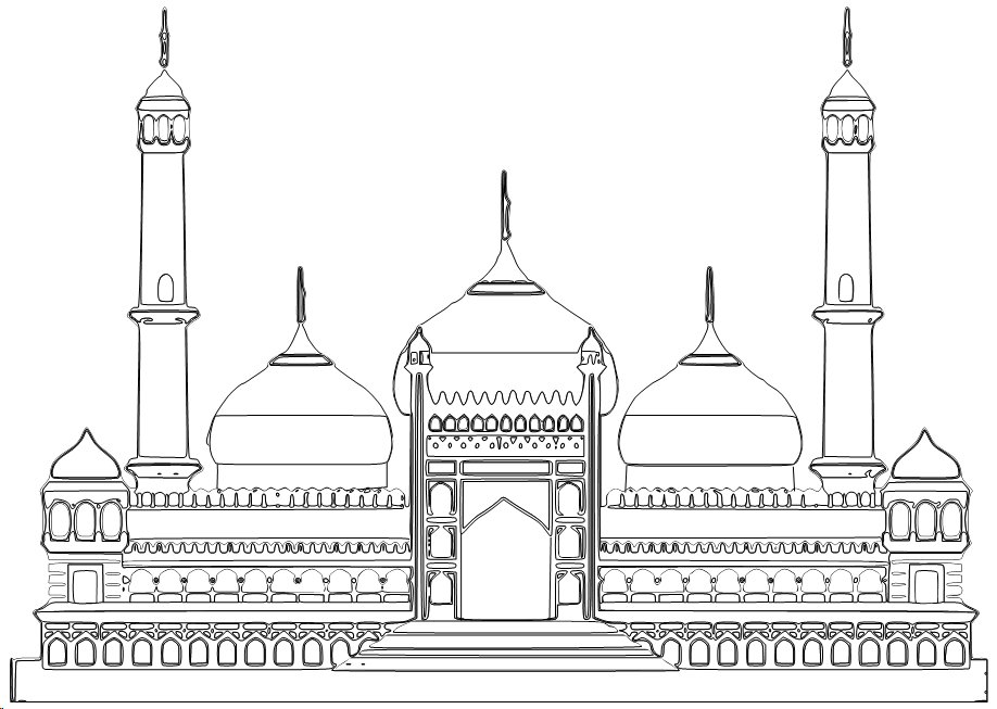 Dessin à colorier: Mosquée (Bâtiments et Architecture) #64512 - Coloriages à Imprimer Gratuits
