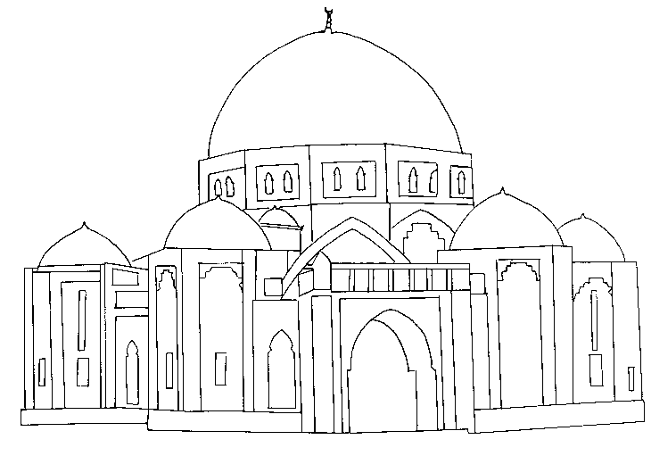 Dessin à colorier: Mosquée (Bâtiments et Architecture) #64514 - Coloriages à Imprimer Gratuits
