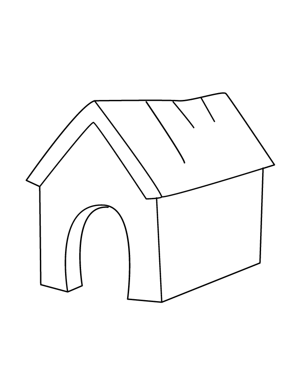 Dessin à colorier: Niche à chien (Bâtiments et Architecture) #62338 - Coloriages à Imprimer Gratuits