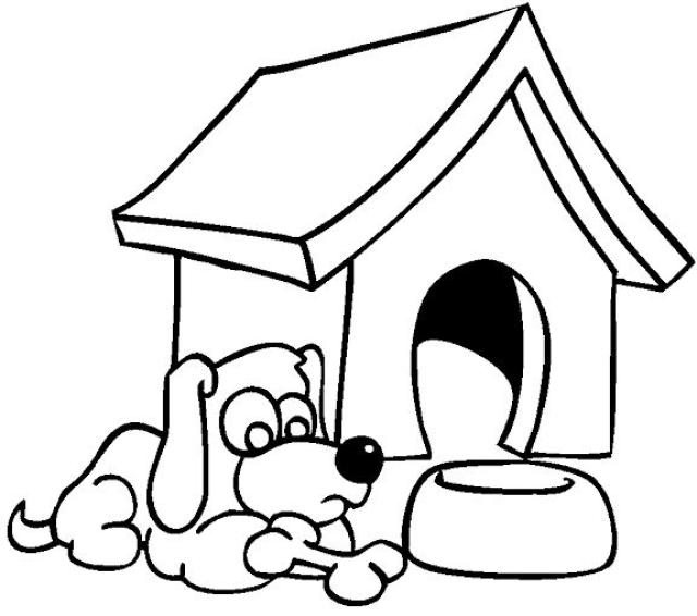 Dessin à colorier: Niche à chien (Bâtiments et Architecture) #62342 - Coloriages à Imprimer Gratuits