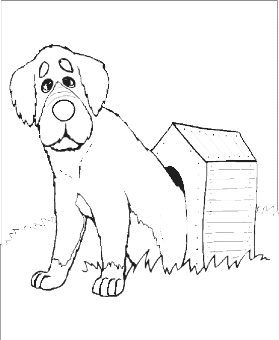Dessin à colorier: Niche à chien (Bâtiments et Architecture) #62358 - Coloriages à Imprimer Gratuits
