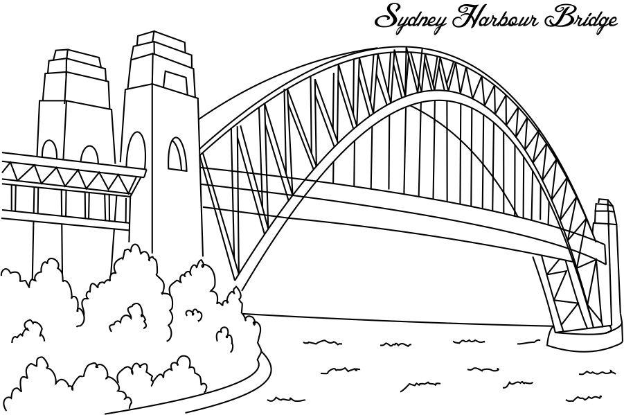 Dessin à colorier: Pont (Bâtiments et Architecture) #62837 - Coloriages à Imprimer Gratuits