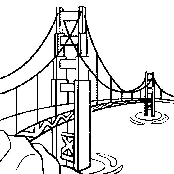 Dessin à colorier: Pont (Bâtiments et Architecture) #62877 - Coloriages à Imprimer Gratuits