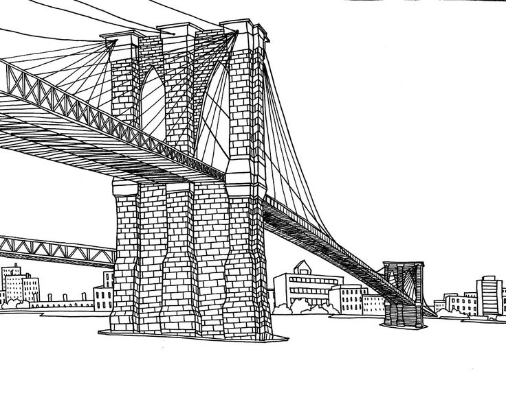 Dessin à colorier: Pont (Bâtiments et Architecture) #62951 - Coloriages à Imprimer Gratuits