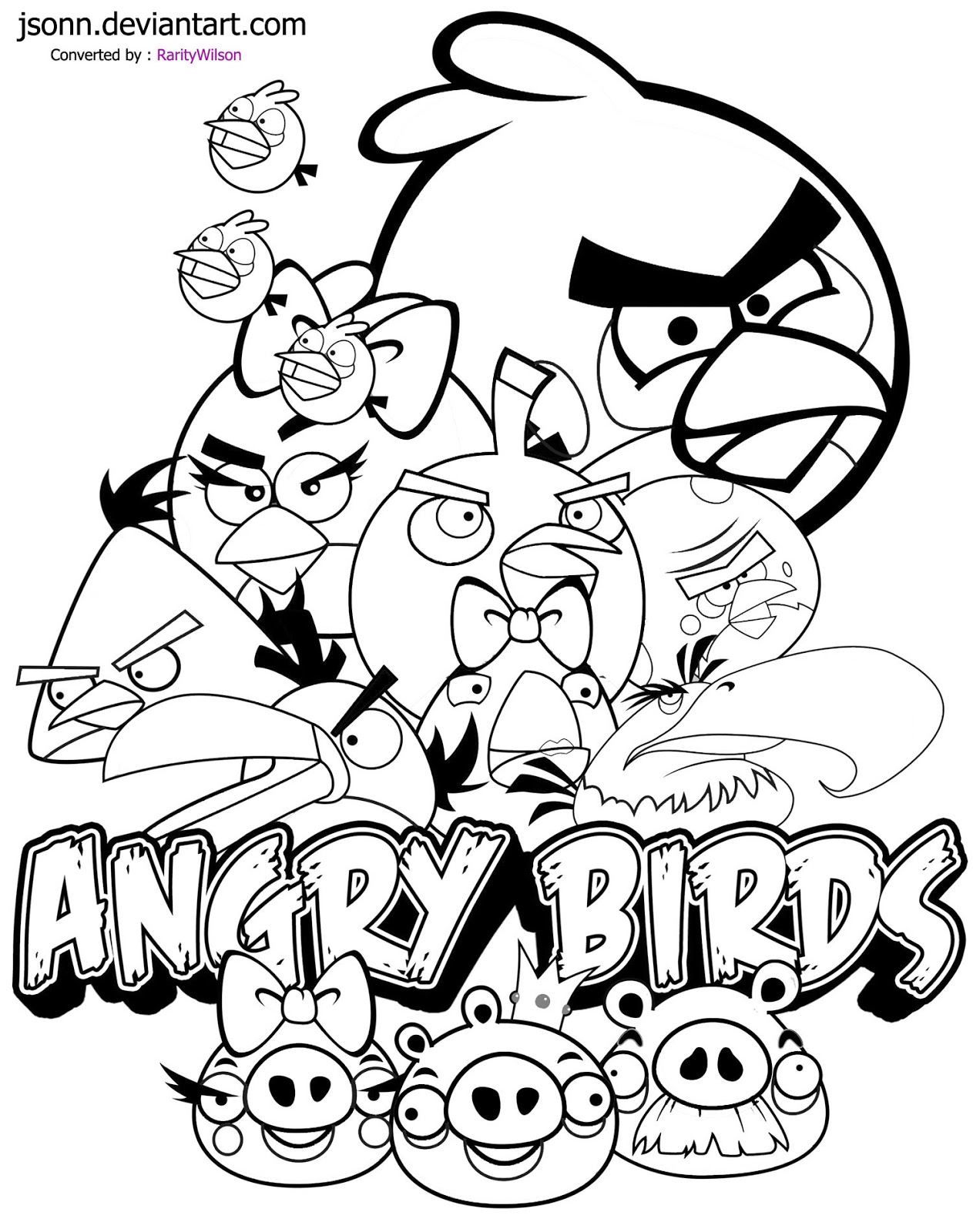 Dessin à colorier: Angry Birds (Dessins Animés) #25066 - Coloriages à Imprimer Gratuits