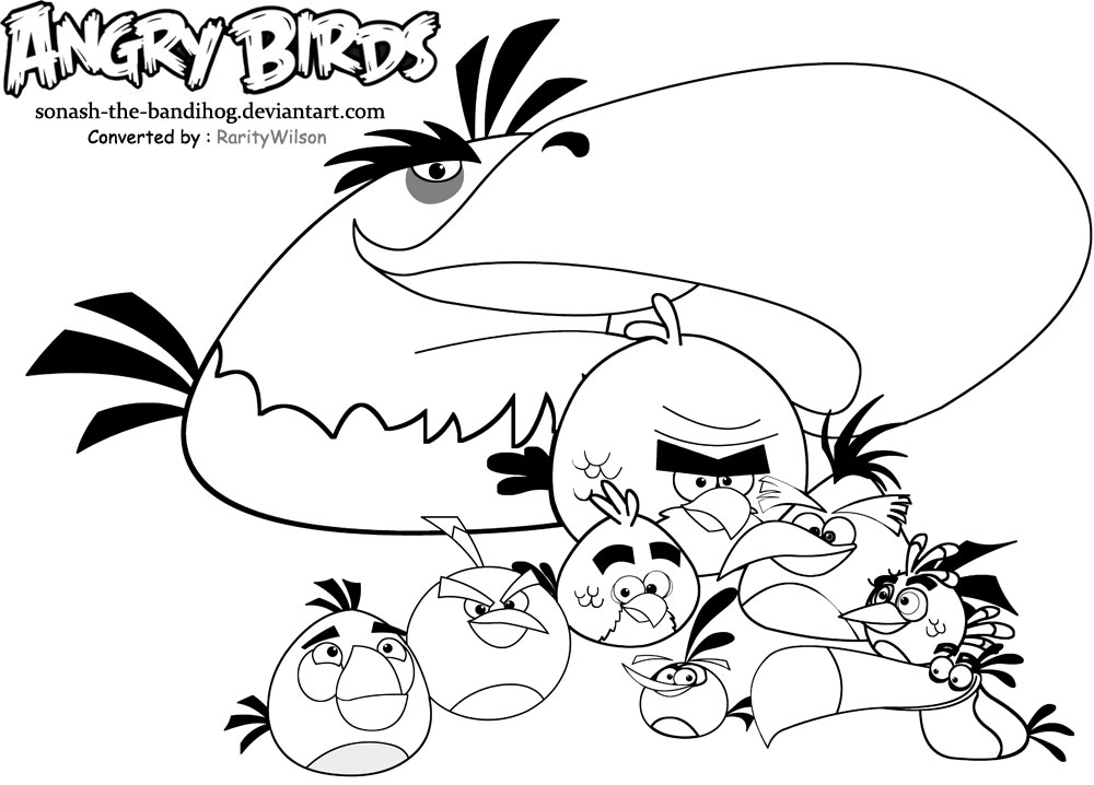 Dessin à colorier: Angry Birds (Dessins Animés) #25086 - Coloriages à Imprimer Gratuits
