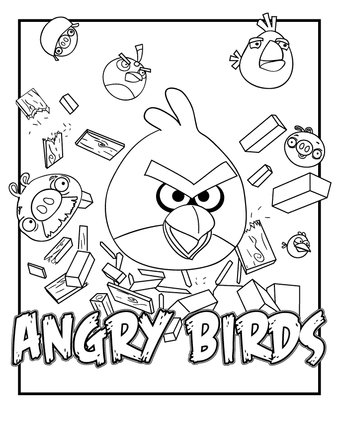 Dessin à colorier: Angry Birds (Dessins Animés) #25107 - Coloriages à Imprimer Gratuits