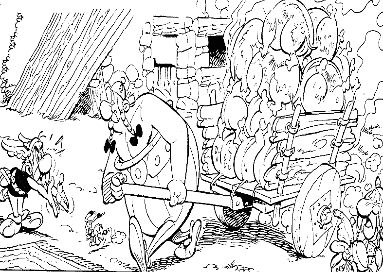 Dessin à colorier: Asterix et Obelix (Dessins Animés) #24421 - Coloriages à Imprimer Gratuits
