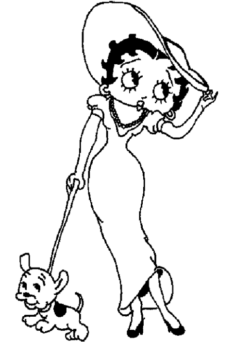 Dessin à colorier: Betty Boop (Dessins Animés) #25933 - Coloriages à Imprimer Gratuits