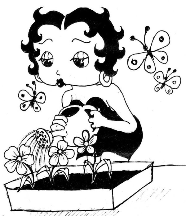 Dessin à colorier: Betty Boop (Dessins Animés) #25980 - Coloriages à Imprimer Gratuits