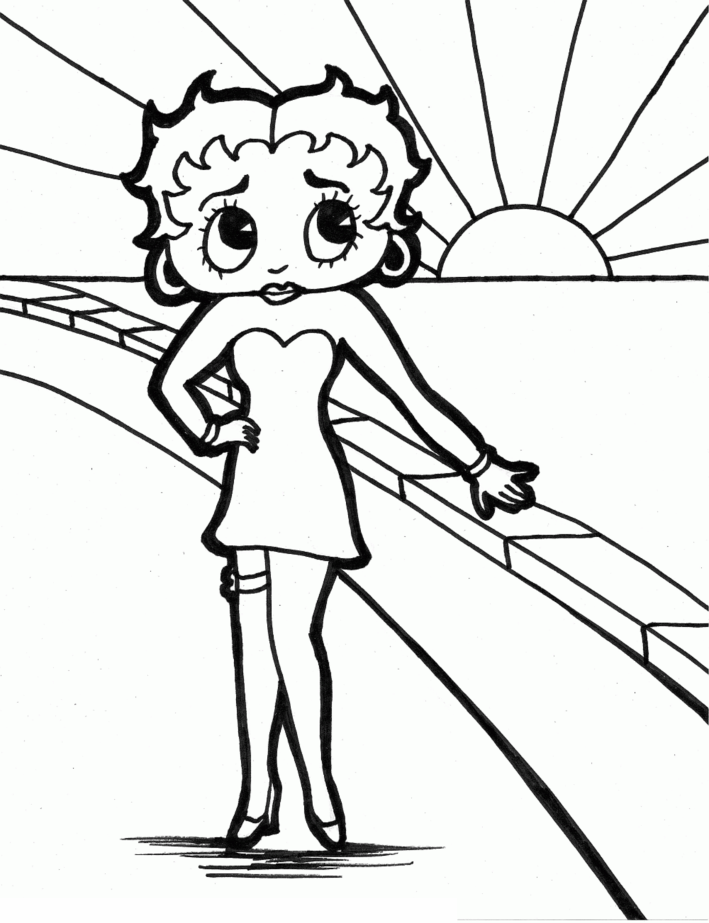 Dessin à colorier: Betty Boop (Dessins Animés) #26074 - Coloriages à Imprimer Gratuits