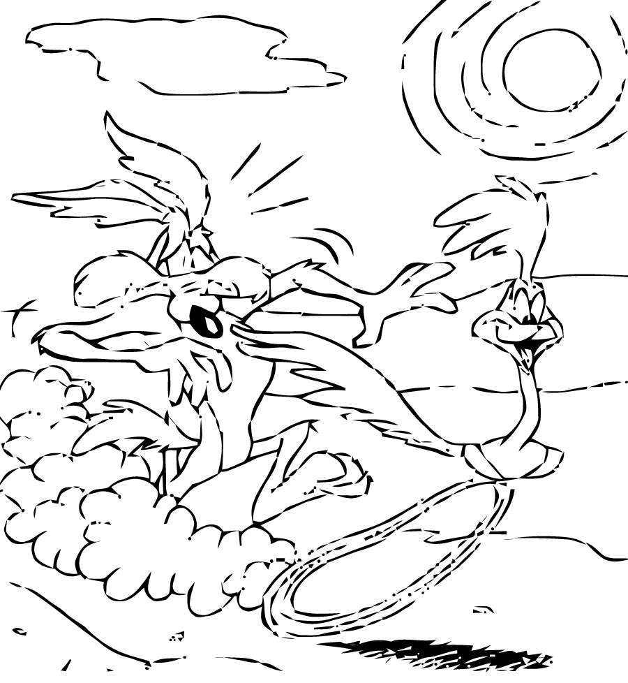 Dessin à colorier: Bip Bip et Coyote (Dessins Animés) #47146 - Coloriages à Imprimer Gratuits