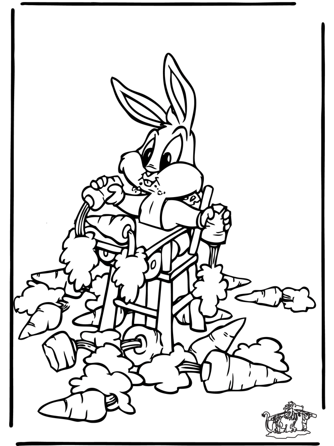 Dessin à colorier: Bugs Bunny (Dessins Animés) #26375 - Coloriages à Imprimer Gratuits