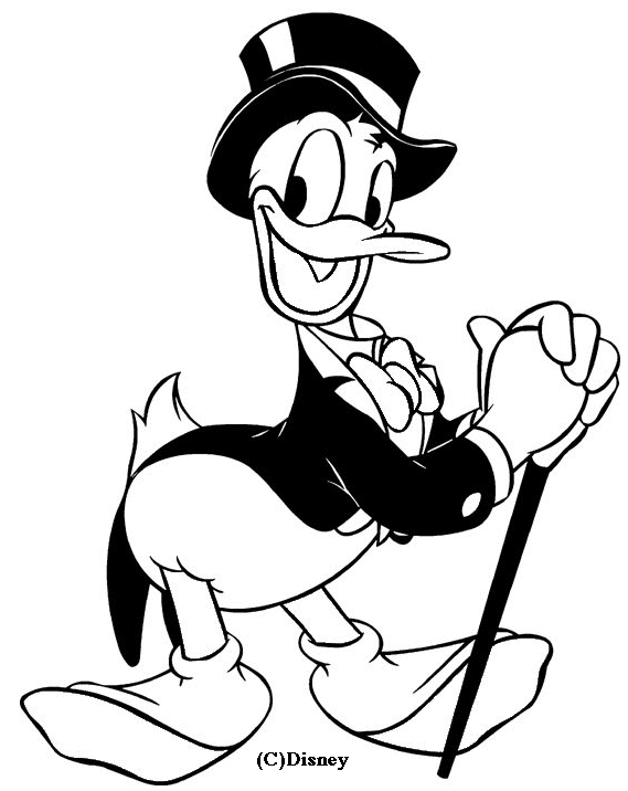 Dessin à colorier: Donald Duck (Dessins Animés) #30297 - Coloriages à Imprimer Gratuits