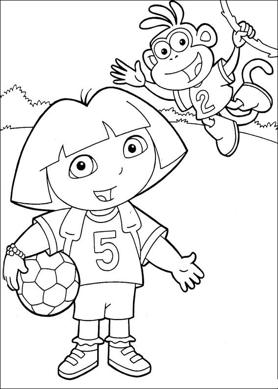 Dessin à colorier: Dora l'Exploratrice (Dessins Animés) #29756 - Coloriages à Imprimer Gratuits