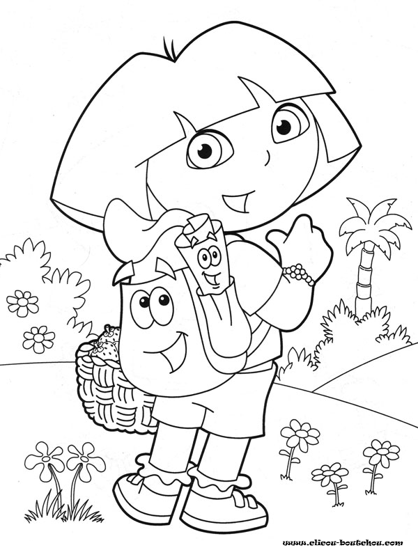 Dessin à colorier: Dora l'Exploratrice (Dessins Animés) #29760 - Coloriages à Imprimer Gratuits