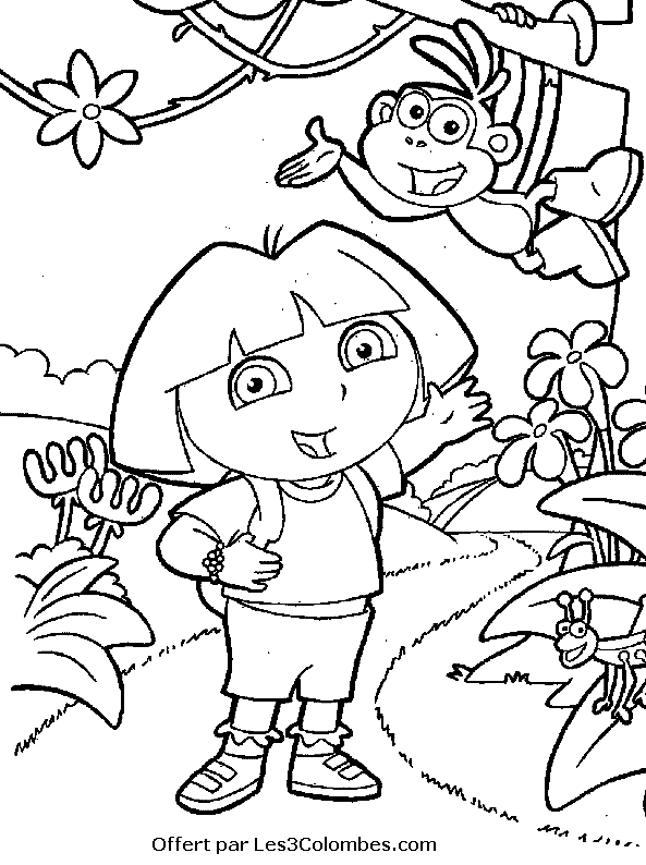 Dessin à colorier: Dora l'Exploratrice (Dessins Animés) #29806 - Coloriages à Imprimer Gratuits