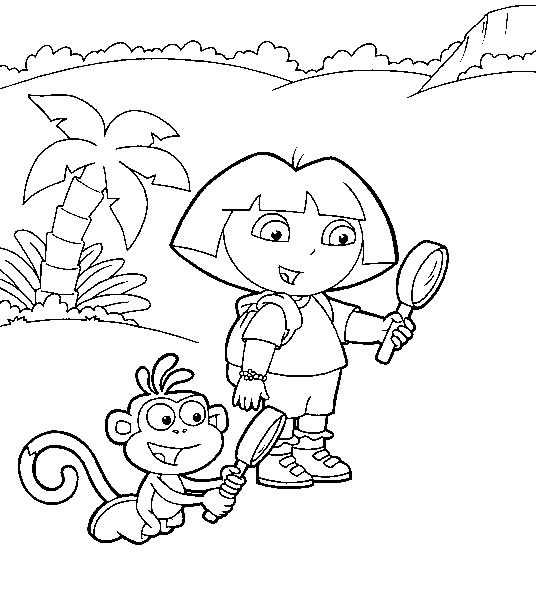 Dessin à colorier: Dora l'Exploratrice (Dessins Animés) #29833 - Coloriages à Imprimer Gratuits