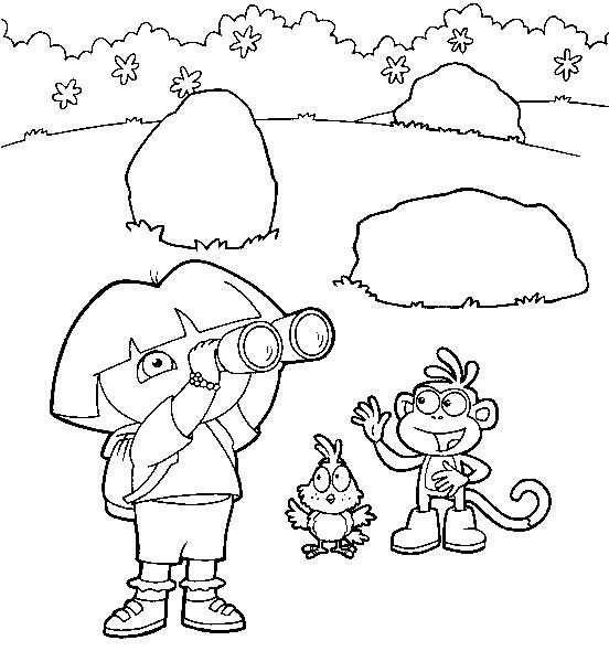 Dessin à colorier: Dora l'Exploratrice (Dessins Animés) #29870 - Coloriages à Imprimer Gratuits