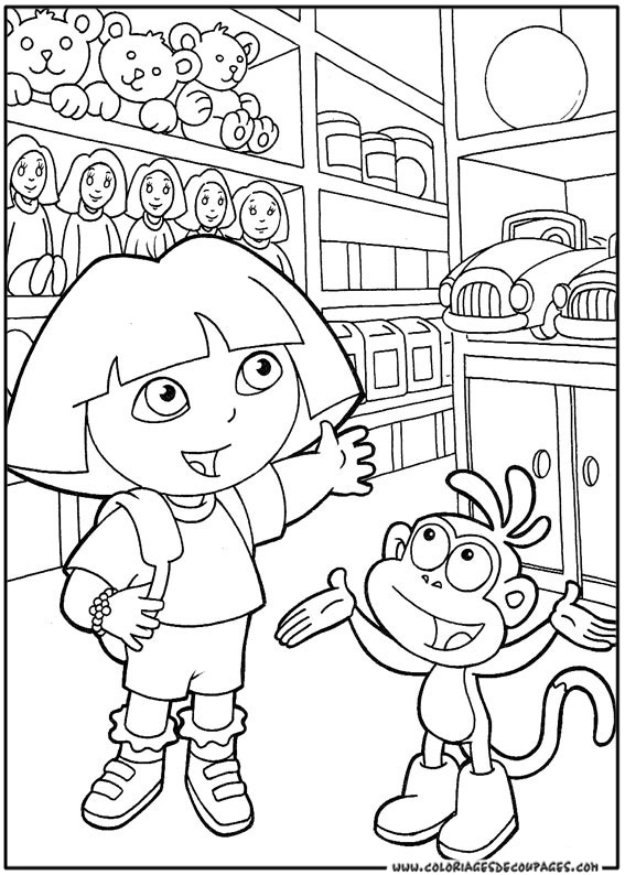Dessin à colorier: Dora l'Exploratrice (Dessins Animés) #29915 - Coloriages à Imprimer Gratuits