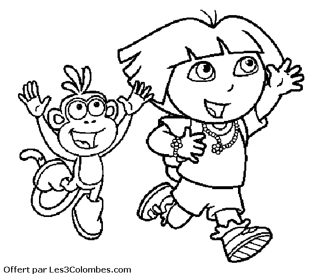 Dessin à colorier: Dora l'Exploratrice (Dessins Animés) #29920 - Coloriages à Imprimer Gratuits