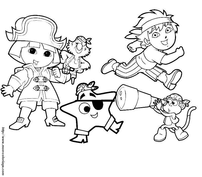 Dessin à colorier: Dora l'Exploratrice (Dessins Animés) #29929 - Coloriages à Imprimer Gratuits