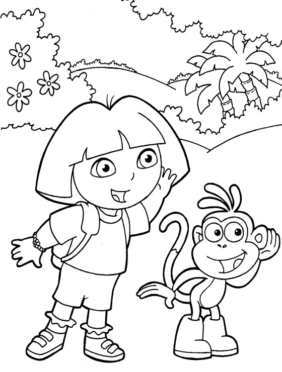 Dessin à colorier: Dora l'Exploratrice (Dessins Animés) #29937 - Coloriages à Imprimer Gratuits