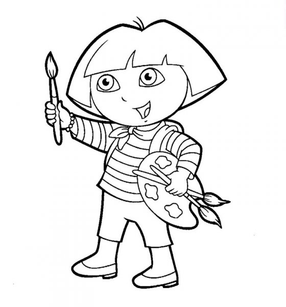 Dessin à colorier: Dora l'Exploratrice (Dessins Animés) #29989 - Coloriages à Imprimer Gratuits