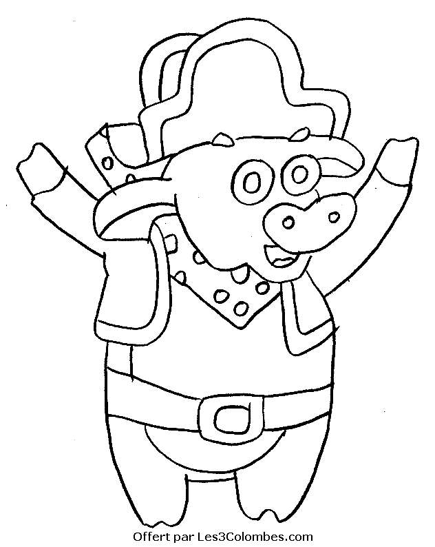 Dessin à colorier: Dora l'Exploratrice (Dessins Animés) #30009 - Coloriages à Imprimer Gratuits