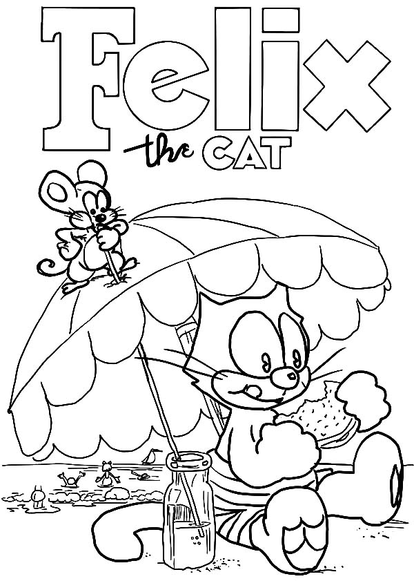 Dessin à colorier: Félix le Chat (Dessins Animés) #47862 - Coloriages à Imprimer Gratuits
