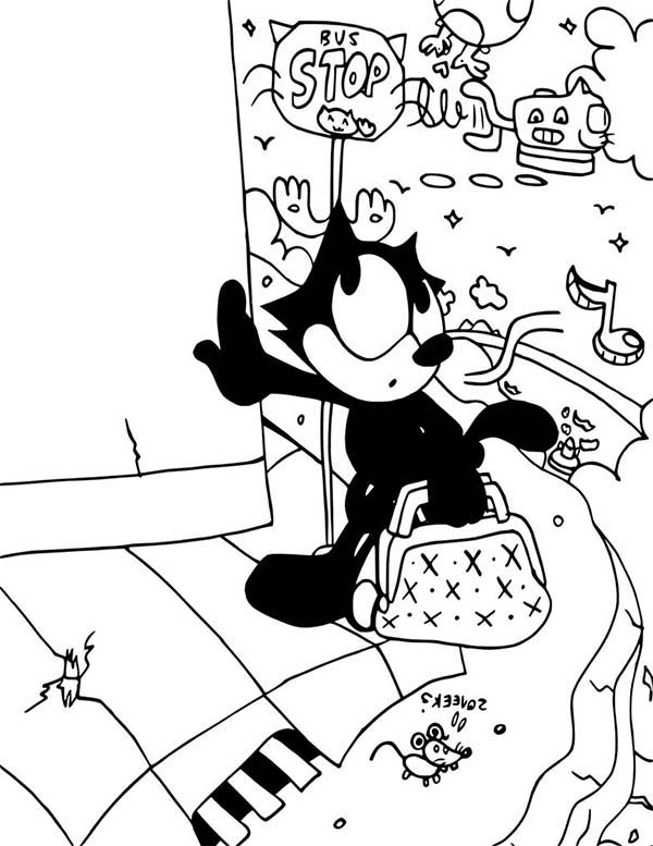 Dessin à colorier: Félix le Chat (Dessins Animés) #47888 - Coloriages à Imprimer Gratuits