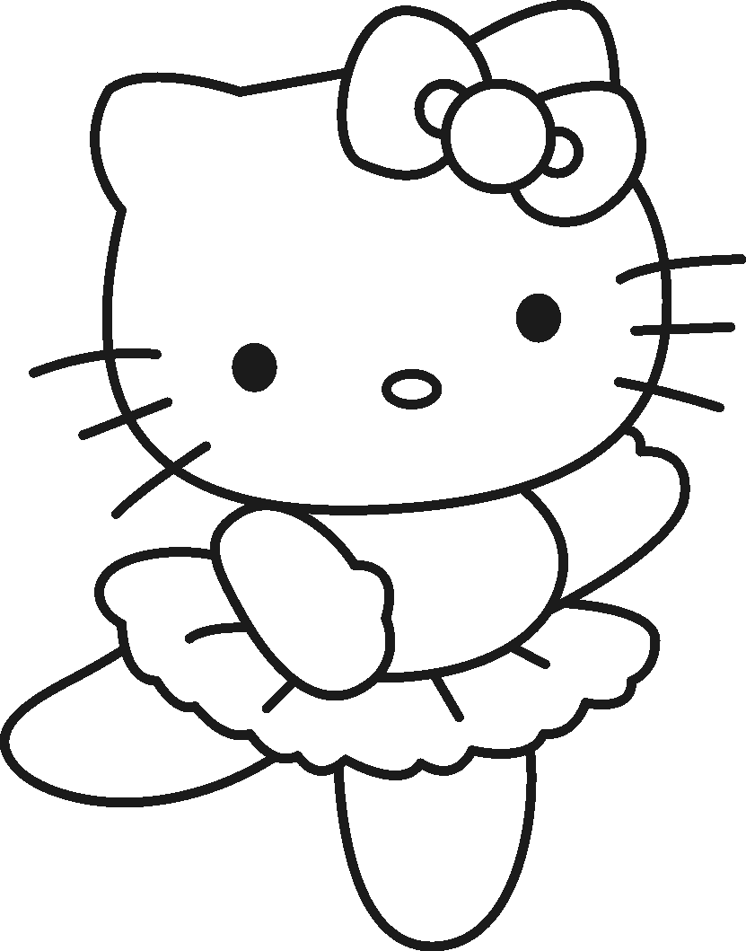 Coloriage Hello  Kitty  1 Dessins  Anim s Coloriages  
