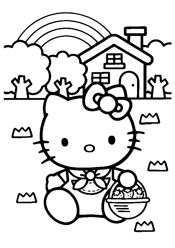 Dessin à colorier: Hello Kitty (Dessins Animés) #36741 - Coloriages à Imprimer Gratuits