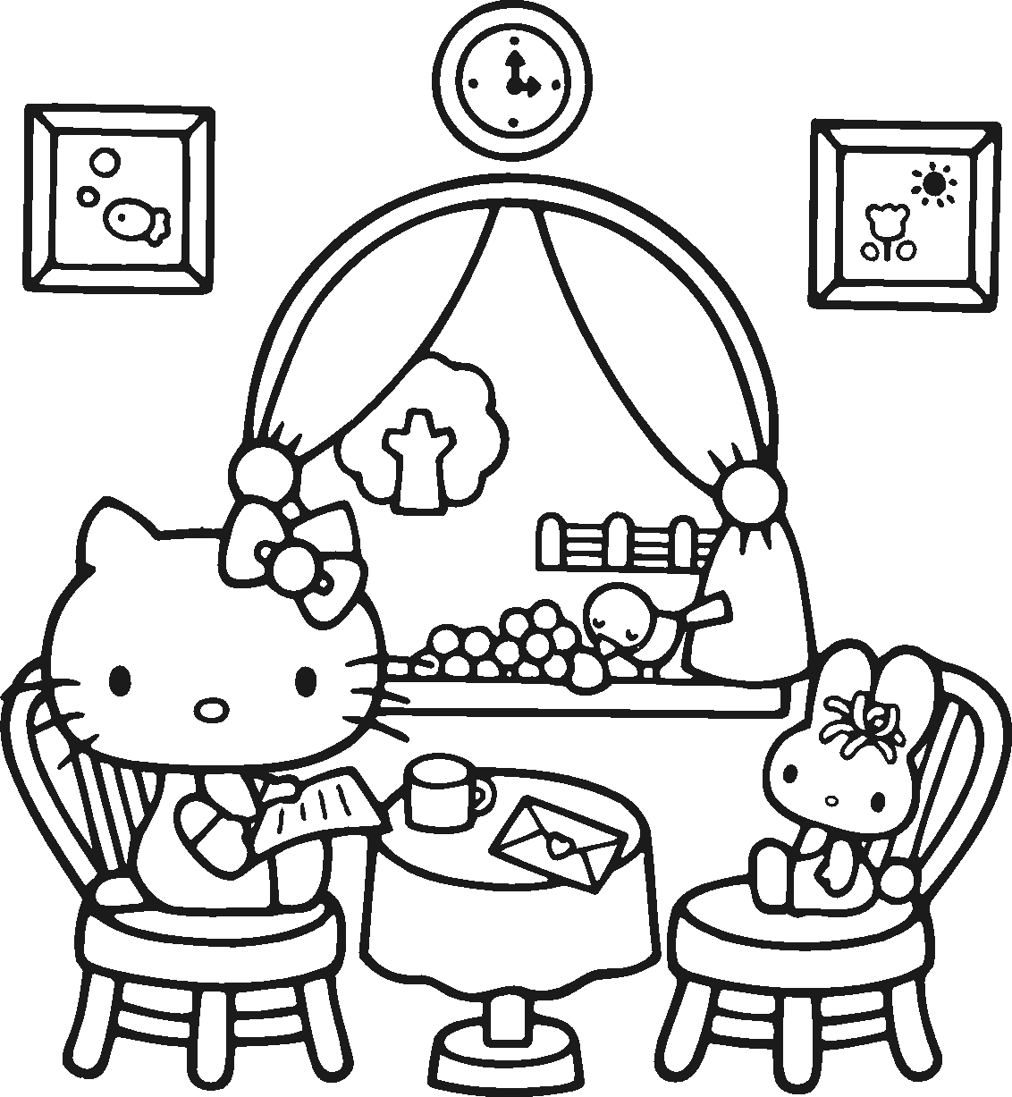 Dessin à colorier: Hello Kitty (Dessins Animés) #36743 - Coloriages à Imprimer Gratuits