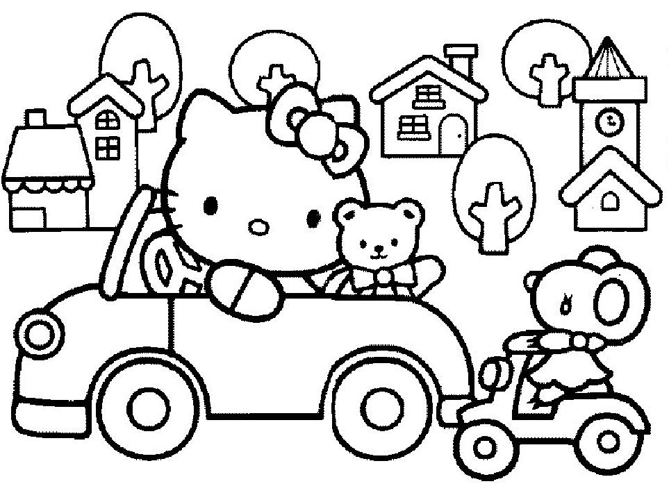 Dessin à colorier: Hello Kitty (Dessins Animés) #36767 - Coloriages à Imprimer Gratuits
