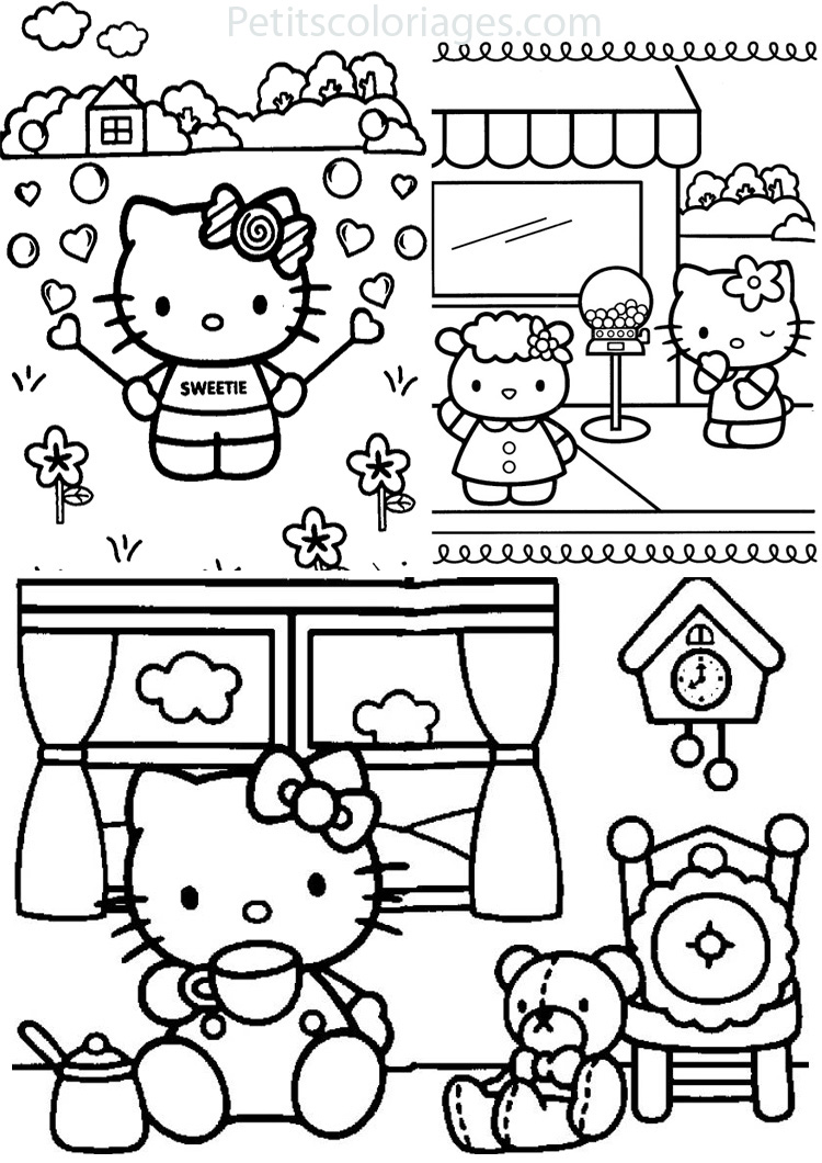 Dessin à colorier: Hello Kitty (Dessins Animés) #37004 - Coloriages à Imprimer Gratuits