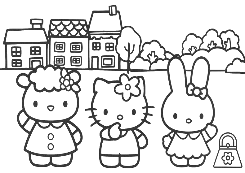 Dessin à colorier: Hello Kitty (Dessins Animés) #37008 - Coloriages à Imprimer Gratuits
