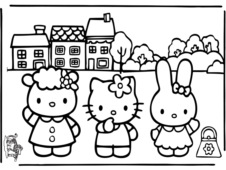 Dessin à colorier: Hello Kitty (Dessins Animés) #37067 - Coloriages à Imprimer Gratuits