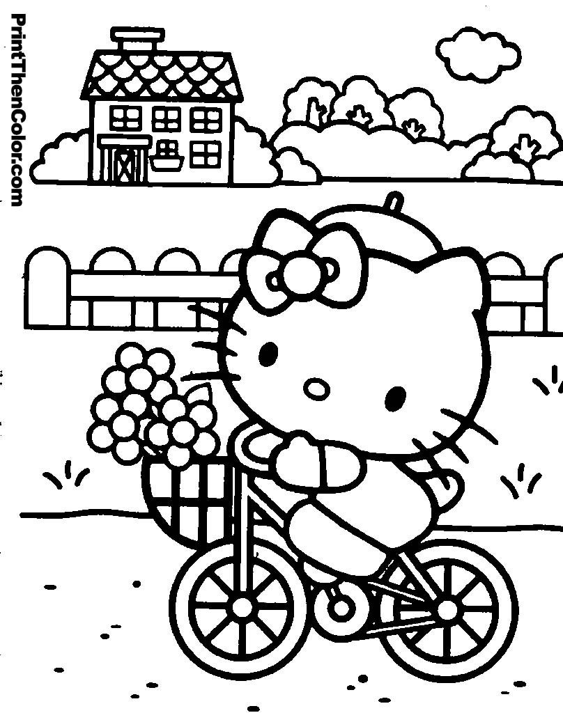 Dessin à colorier: Hello Kitty (Dessins Animés) #37090 - Coloriages à Imprimer Gratuits