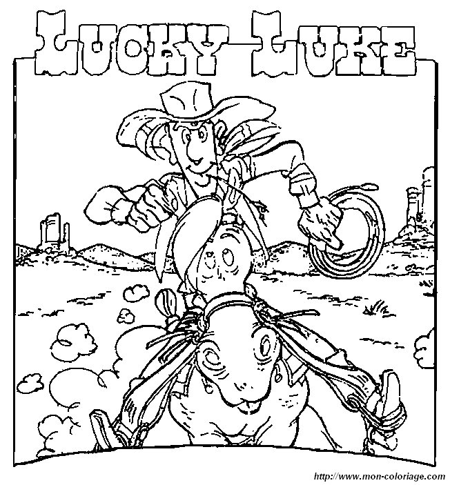 Dessin à colorier: Lucky Luke (Dessins Animés) #25527 - Coloriages à Imprimer Gratuits