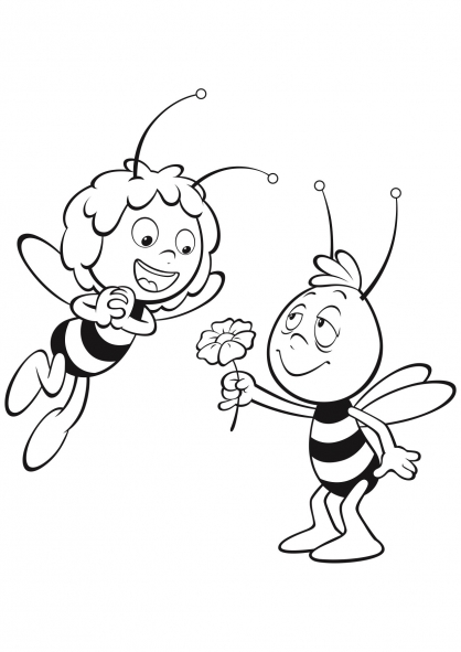 Dessin à colorier: Maya l'abeille (Dessins Animés) #28248 - Coloriages à Imprimer Gratuits