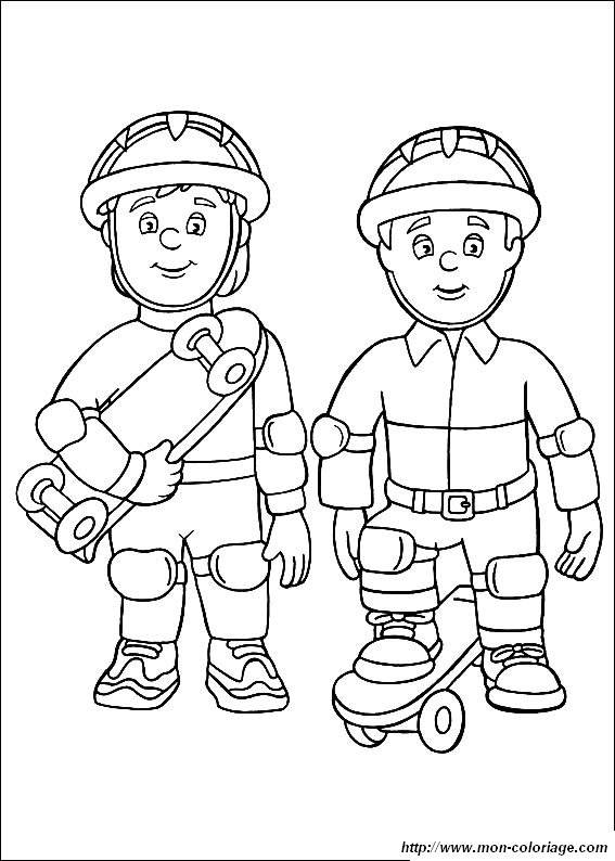 Dessin à colorier: Sam le Pompier (Dessins Animés) #39868 - Coloriages à Imprimer Gratuits