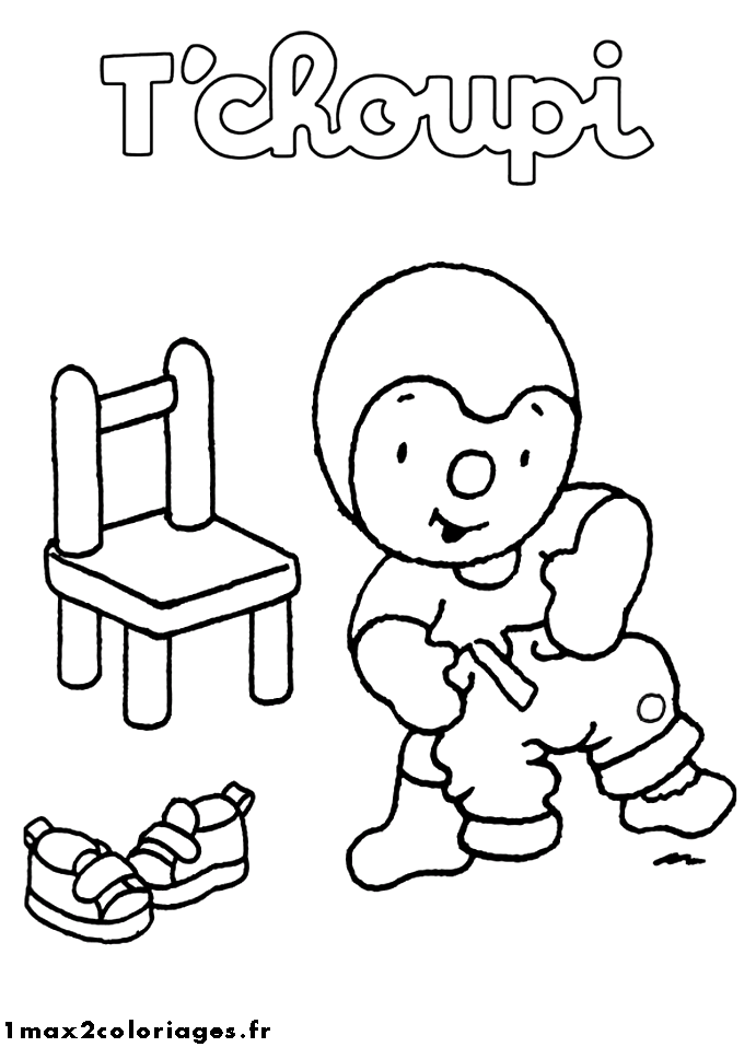 Dessin à colorier: T'choupi et Doudou (Dessins Animés) #34104 - Coloriages à Imprimer Gratuits