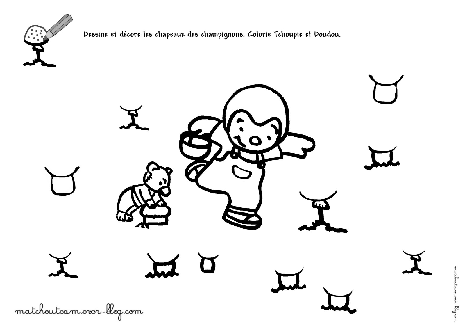 Dessin à colorier: T'choupi et Doudou (Dessins Animés) #34147 - Coloriages à Imprimer Gratuits