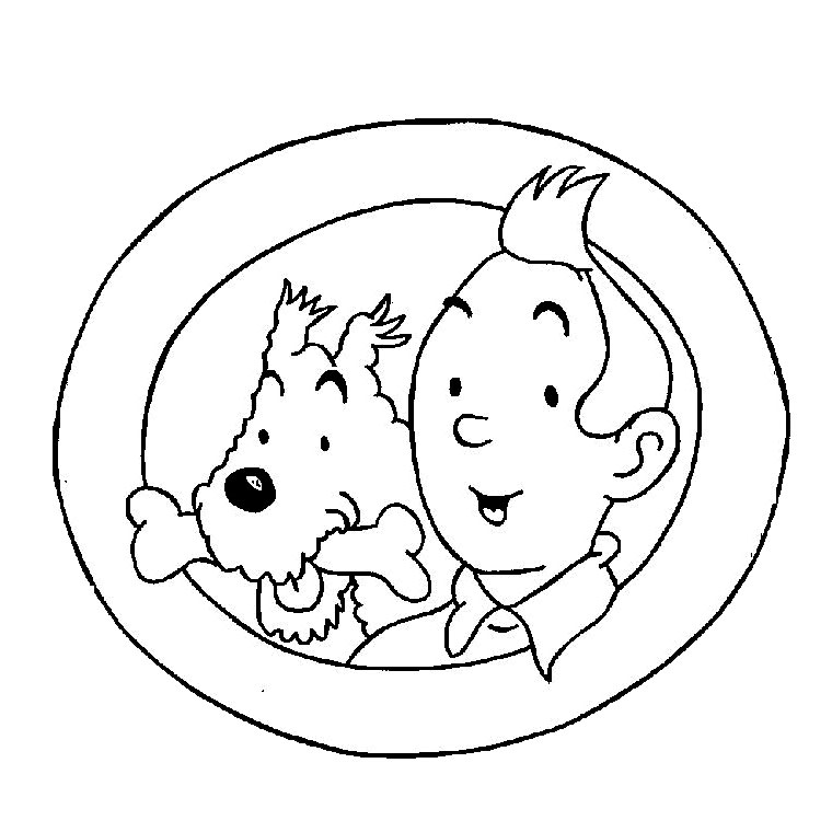 Dessin à colorier: Tintin (Dessins Animés) #25709 - Coloriages à Imprimer Gratuits