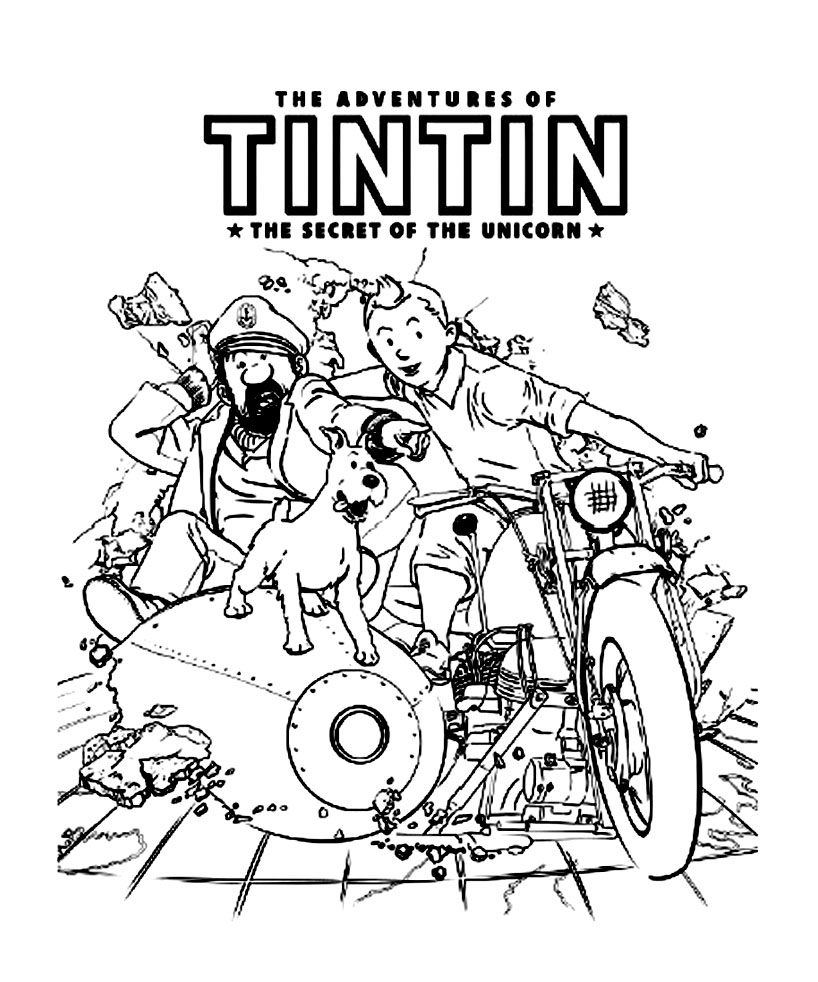 Dessin à colorier: Tintin (Dessins Animés) #25715 - Coloriages à Imprimer Gratuits